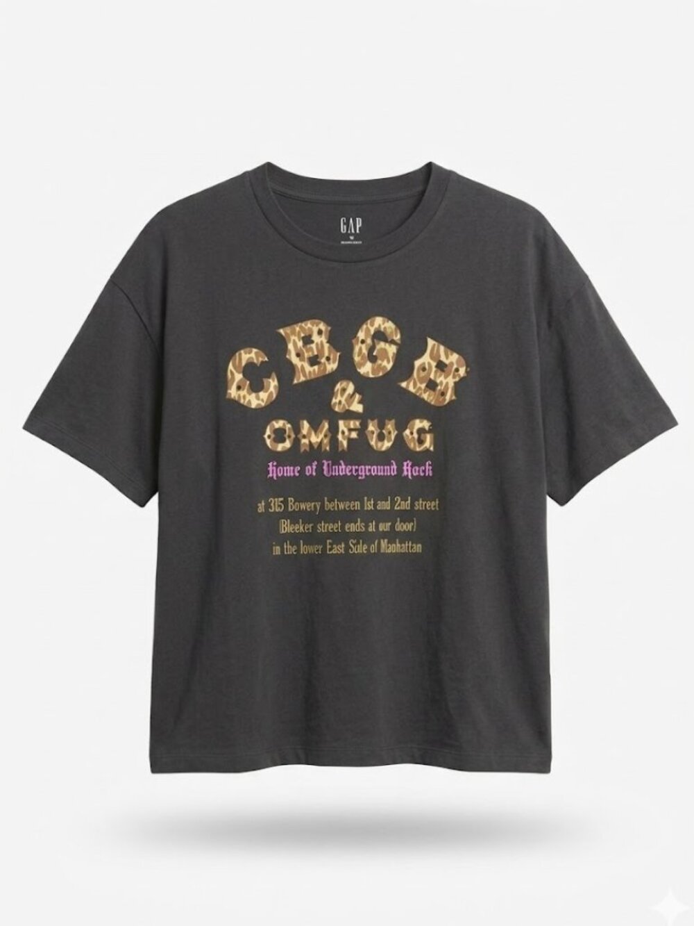 GAP Limited Edition CBGB Graphic Print Boxy Cropped T-shirt size Large NWT
